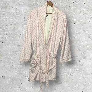 Wrap Up by VP One Size O/S Daisy Pink Polka Dot Ultra Soft Microfiber Short Robe